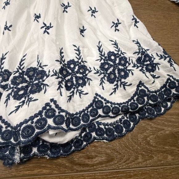 TRAC Women's Embroidered Cover-Up Romper White/Navy Sz M Summer Beach - Picture 2 of 13